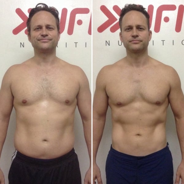 Rob, before and after Clean & Lean 16 - he lost 11kg - the first time in over 15 years he weighed under 100kg
