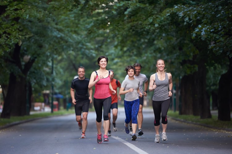 people group jogging, runners team on morning  training-1