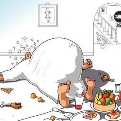 Gorging on food at night will give you an